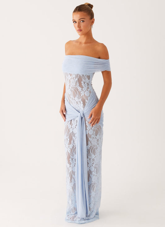 Gracie Twist Maxi Dress - Blue