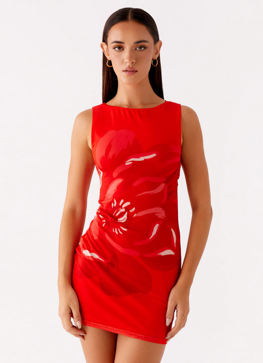 Happy Hour Mini Dress - Red