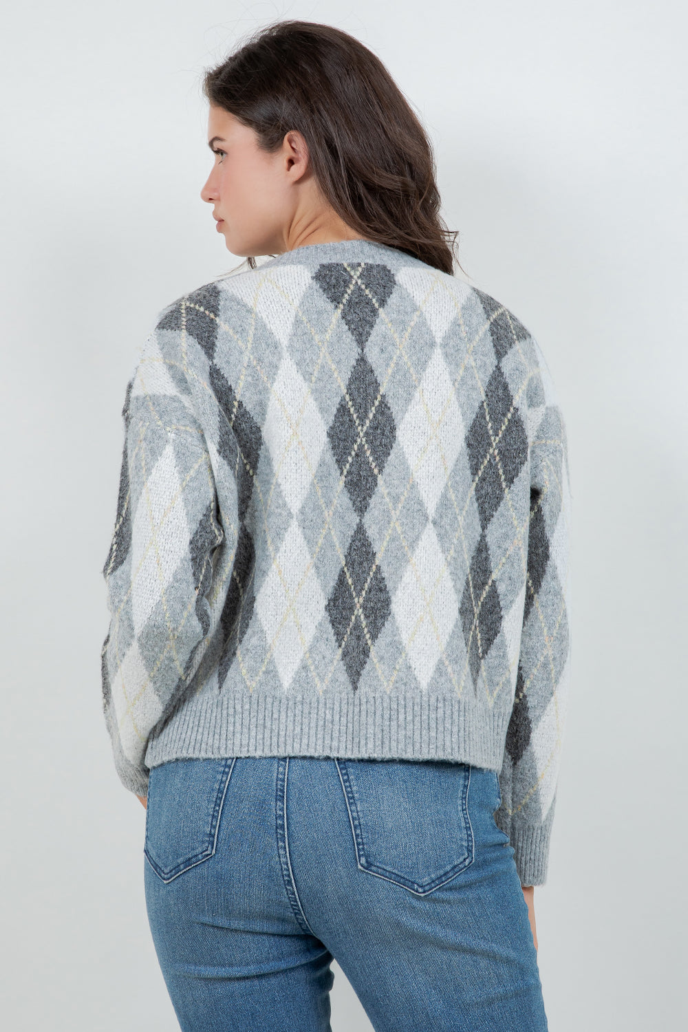 Argyle Knit Pullover