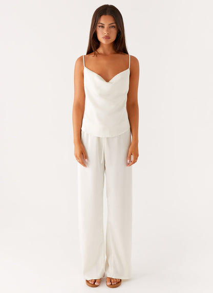 Kaia Cowl Neck Top - Butter