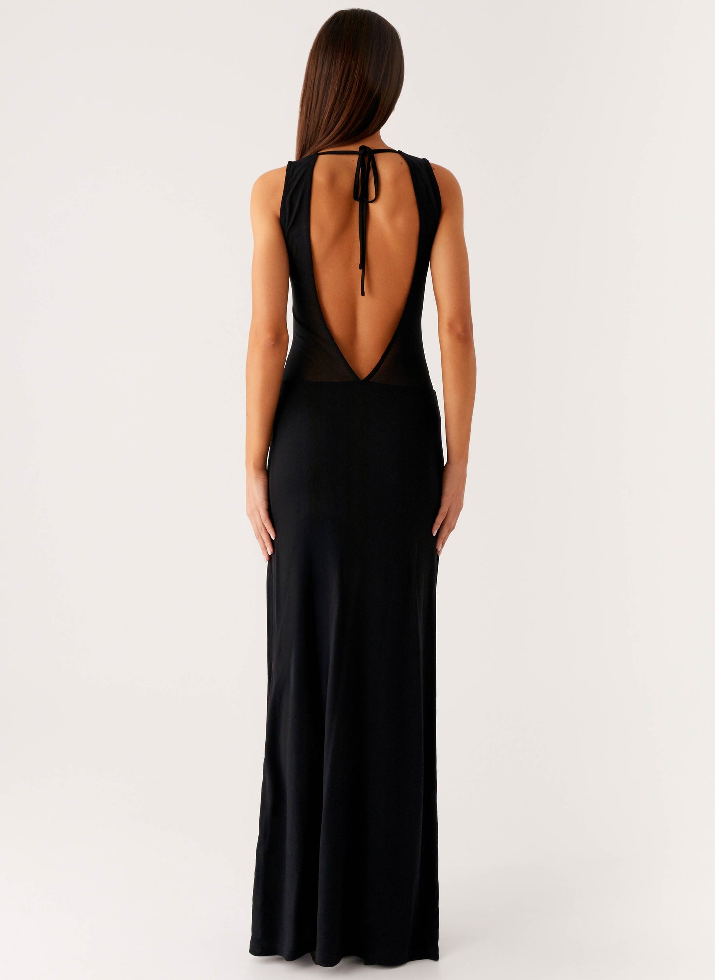 Lyria Mesh Maxi Dress - Black