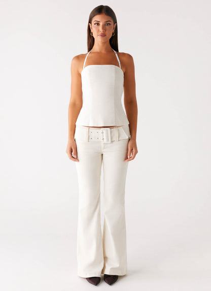 Maya Backless Top - Pearl