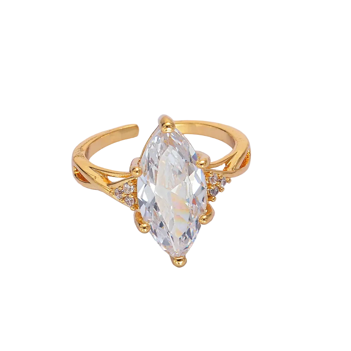 Classic Gold Marquise Adjustable Ring
