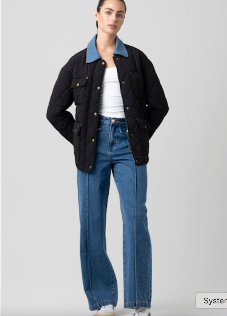 Quilted Denim Short Jacket