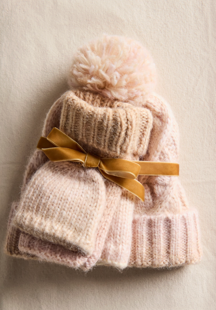 Free People Rainbow Run Hat Glove Set