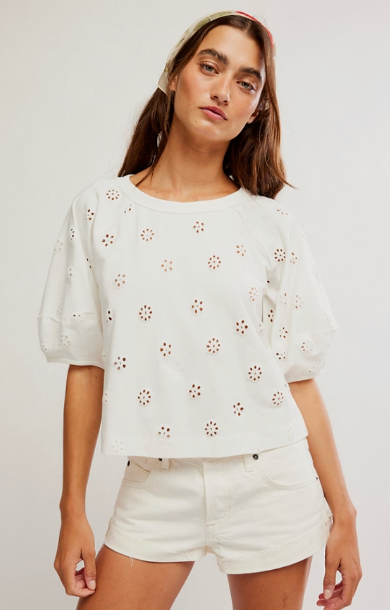 Free People Jessie Eyelet Tee