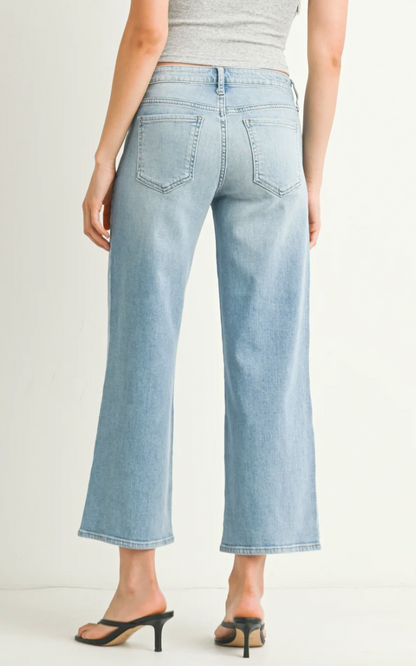 Just Black Denim Mid Rise Slim Wide Leg