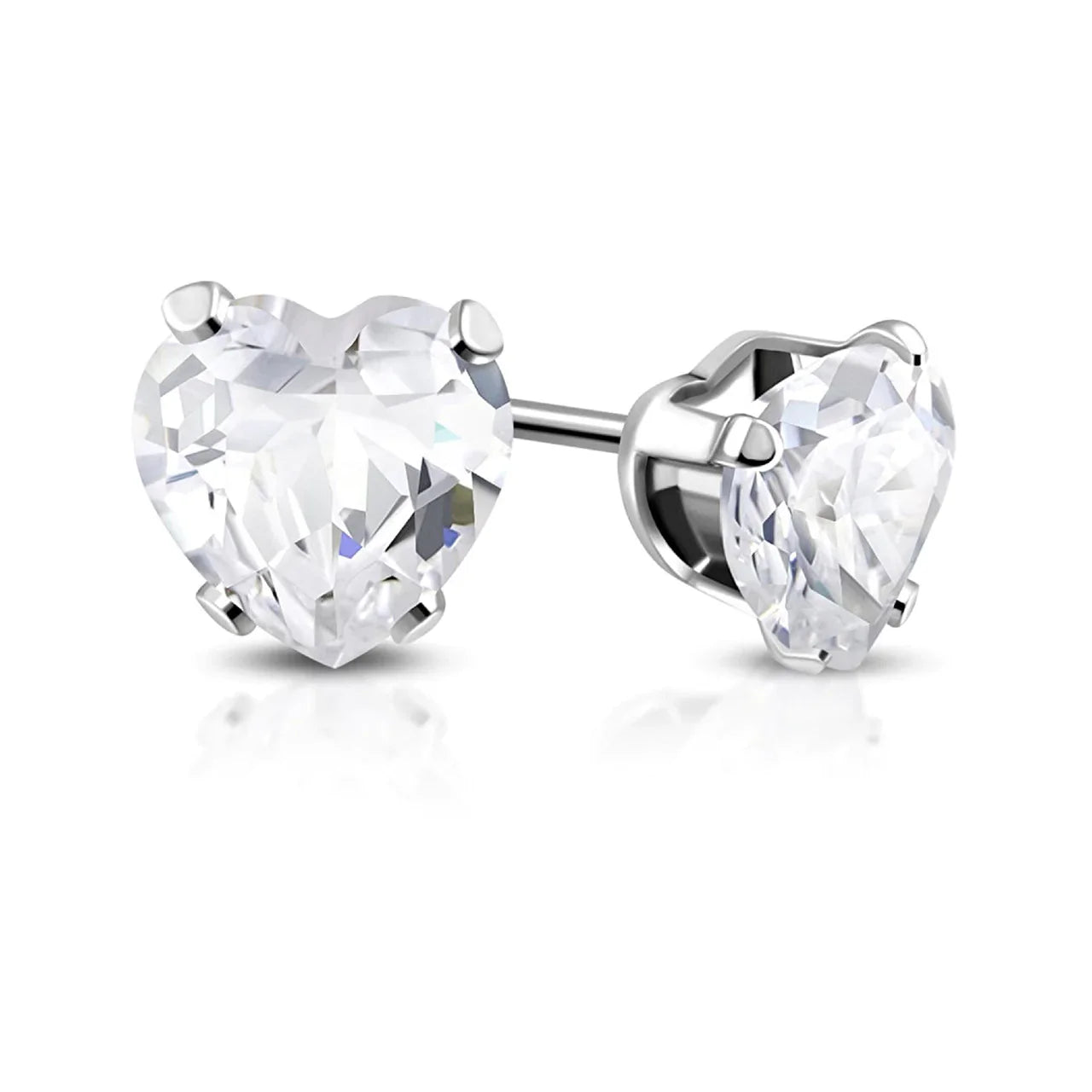 Diamond Heart Stud Earring