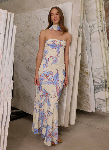 Under The Pagoda Maxi Dress - Violet Blossom