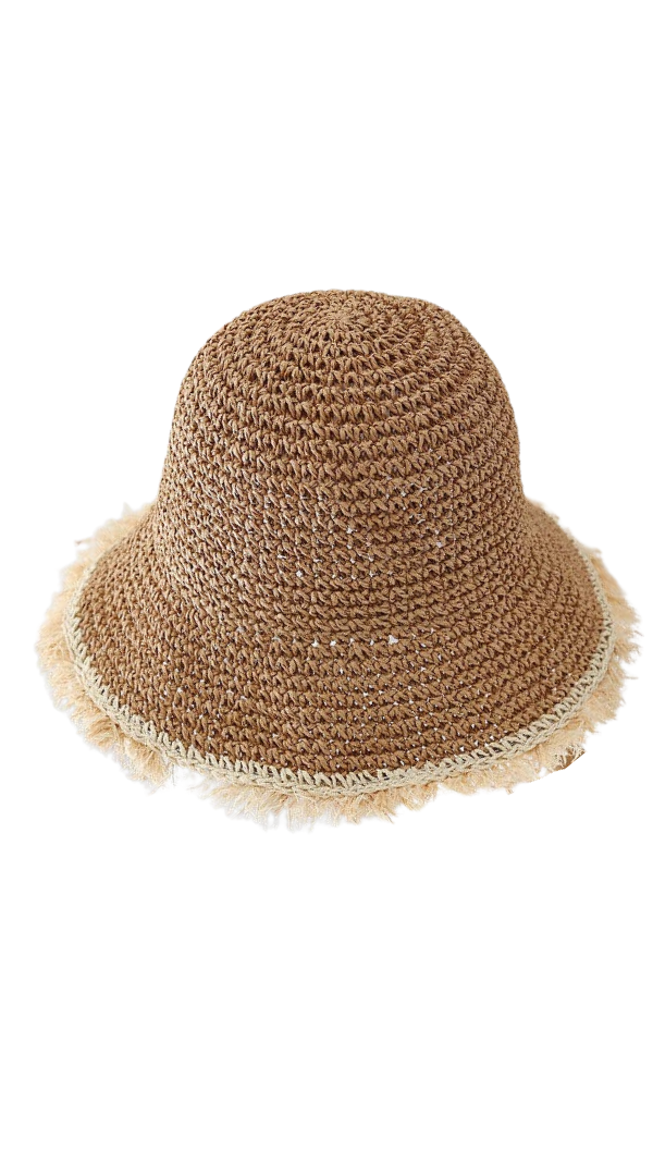 Fashion Wide Brimmed Woven Straw Bucket Hat