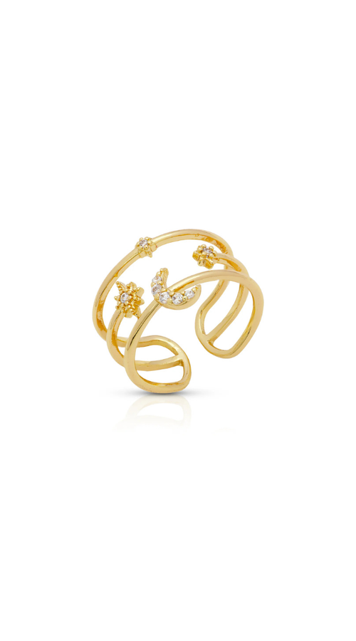 Moon & Stars Celestial Ring