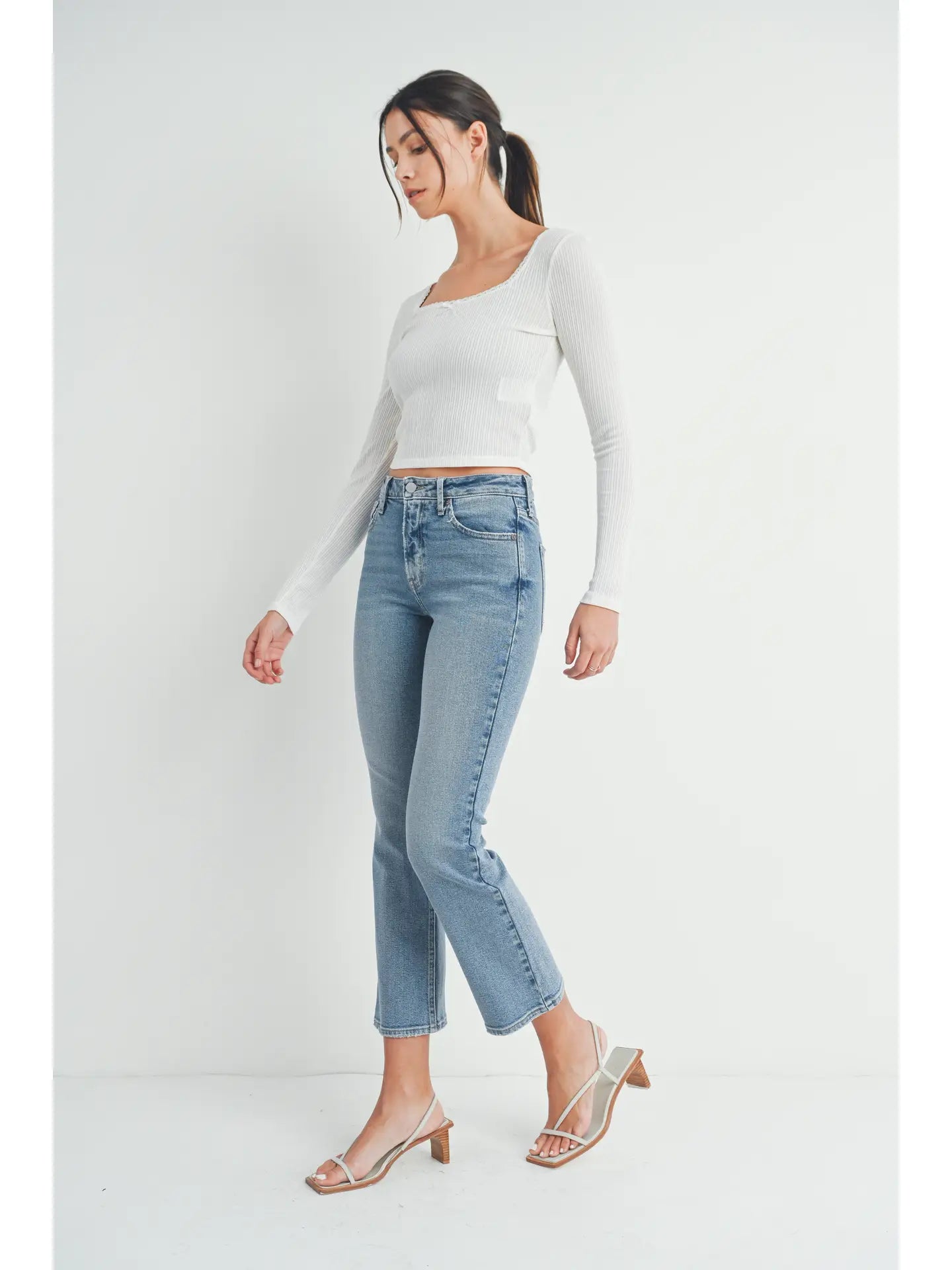 Just Black Denim Slim Cropped Bootcut