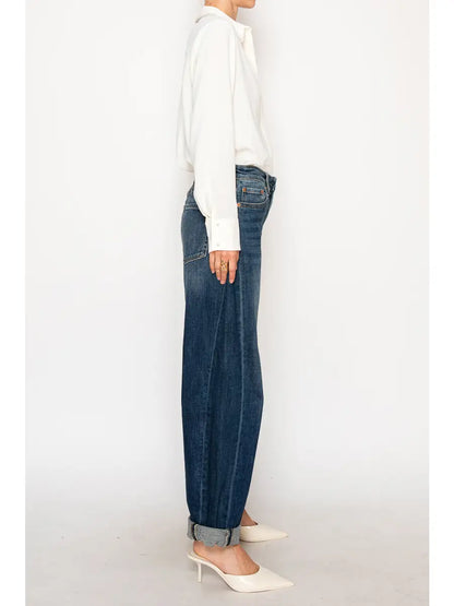 High Rise Relaxed Tapered Barrel Jean