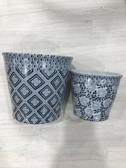 Aarna LARGE Ceramic Pot 17.5x16cm Blue