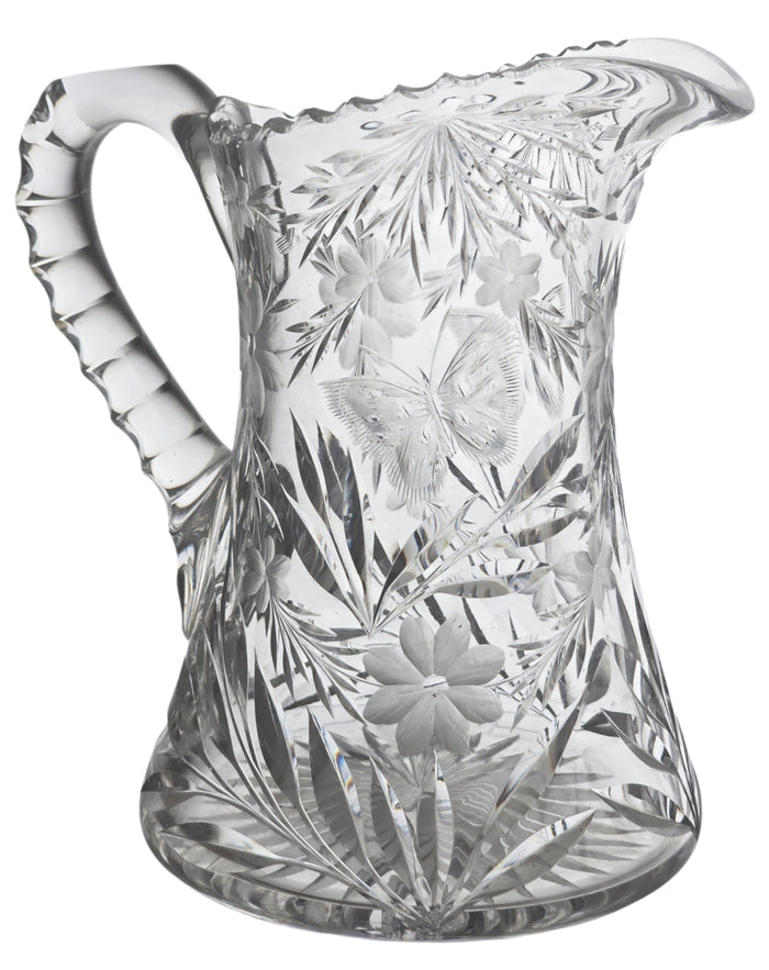 ABP cut glass Butterfly pitcher American brilliant Pairpoint