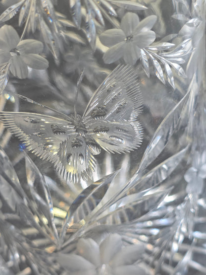 ABP cut glass Butterfly pitcher American brilliant Pairpoint
