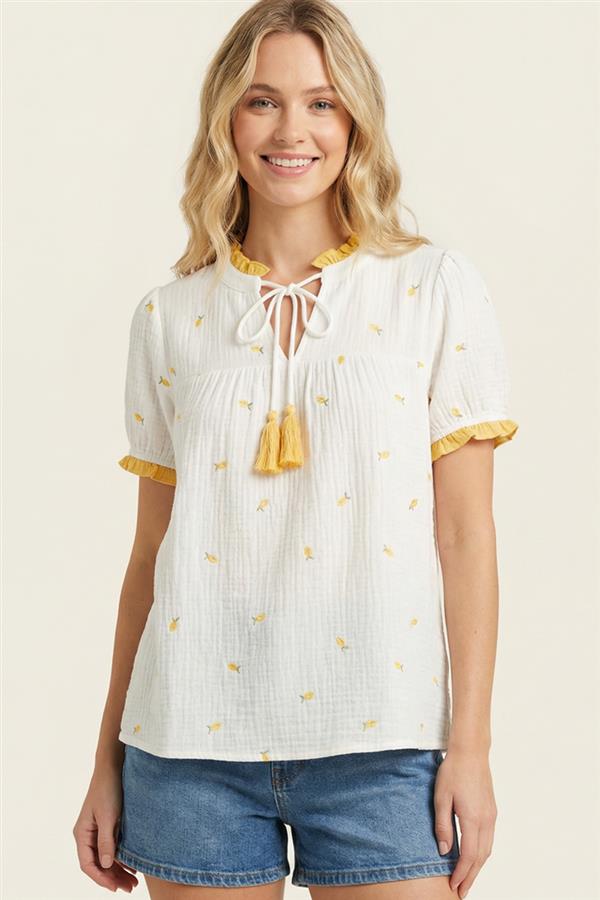 Addison Lemons Short Sleeve Top