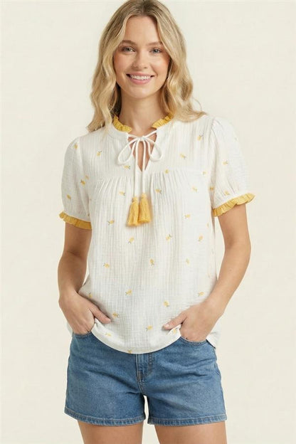 Addison Lemons Short Sleeve Top