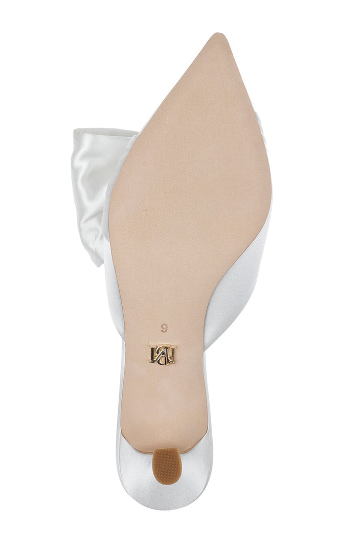 White | Alaya Pointed Toe Mules