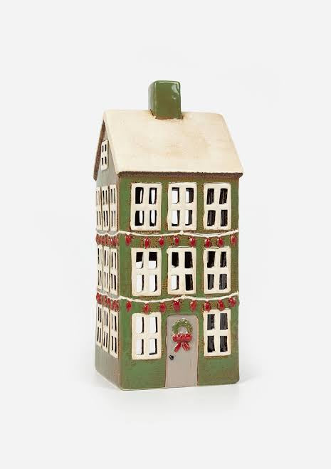 Alsace Tea Light Grande Chalet Christmas Green