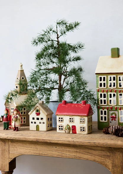 Alsace Tea Light Grande Chalet Christmas Green