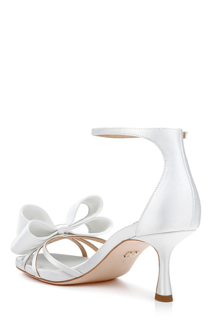 White | Alysha Open Toe Kitten Heels