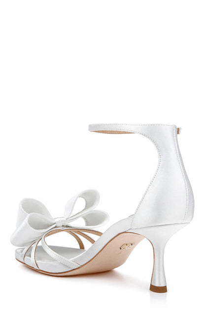 White | Alysha Open Toe Kitten Heels