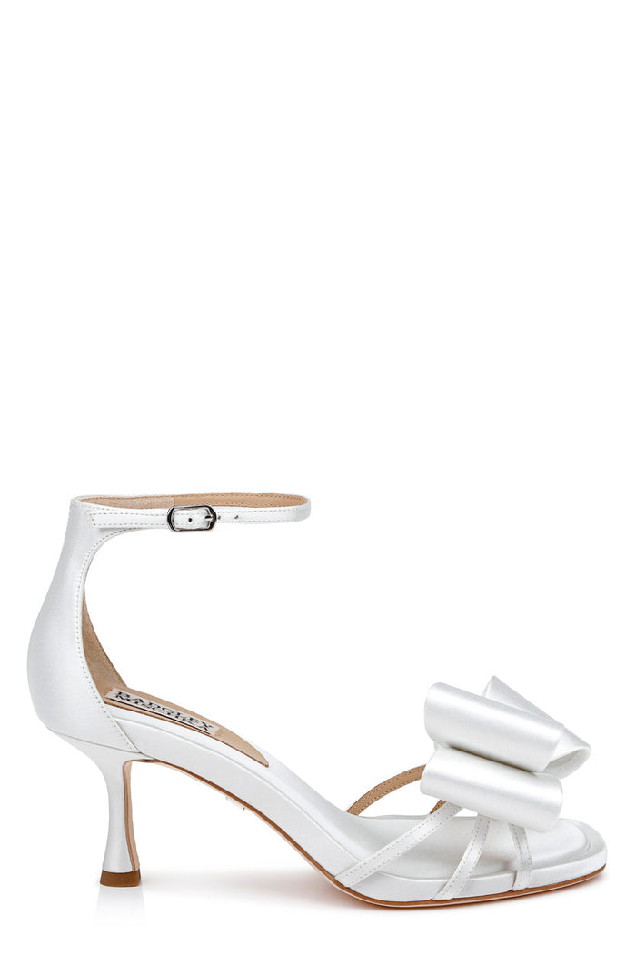 White | Alysha Open Toe Kitten Heels