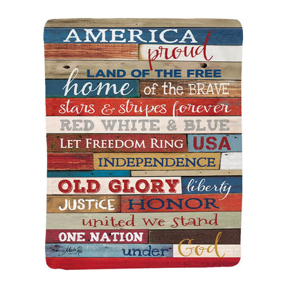 America Proud Sherpa Throw Blanket