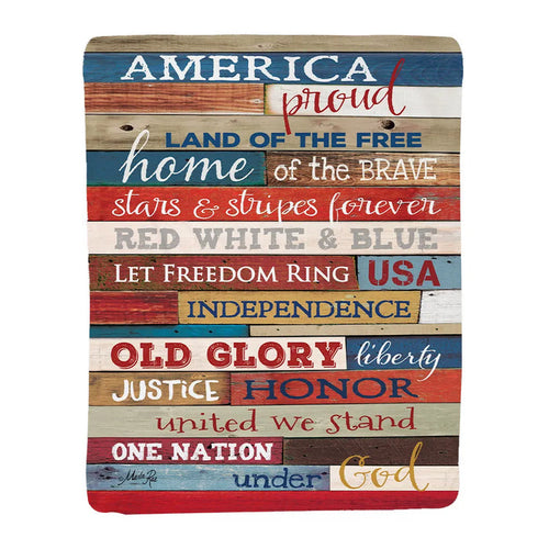 America Proud Sherpa Throw Blanket
