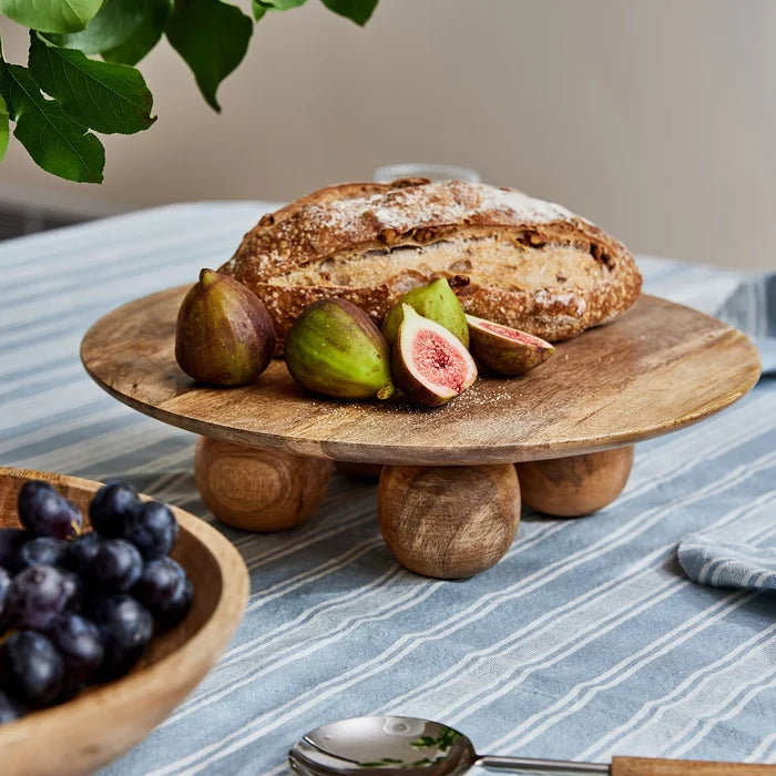 Angus round footed platter