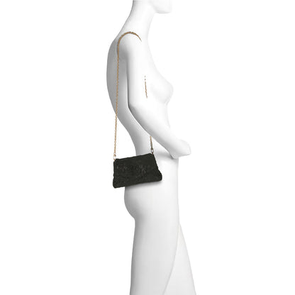 Black | Crochet Lace Envelop Mini Crossbody Form