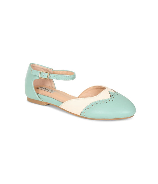 Banned Mint & White Dancemates Leatherette Flats