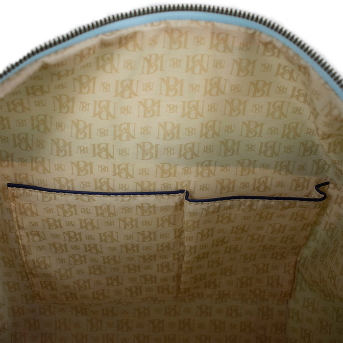 Light Blue Barbara Tote Weekender Travel Bag Inside