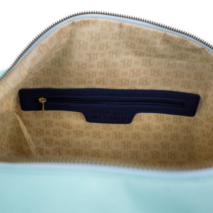 Light Blue Barbara Tote Weekender Travel Bag Pocket
