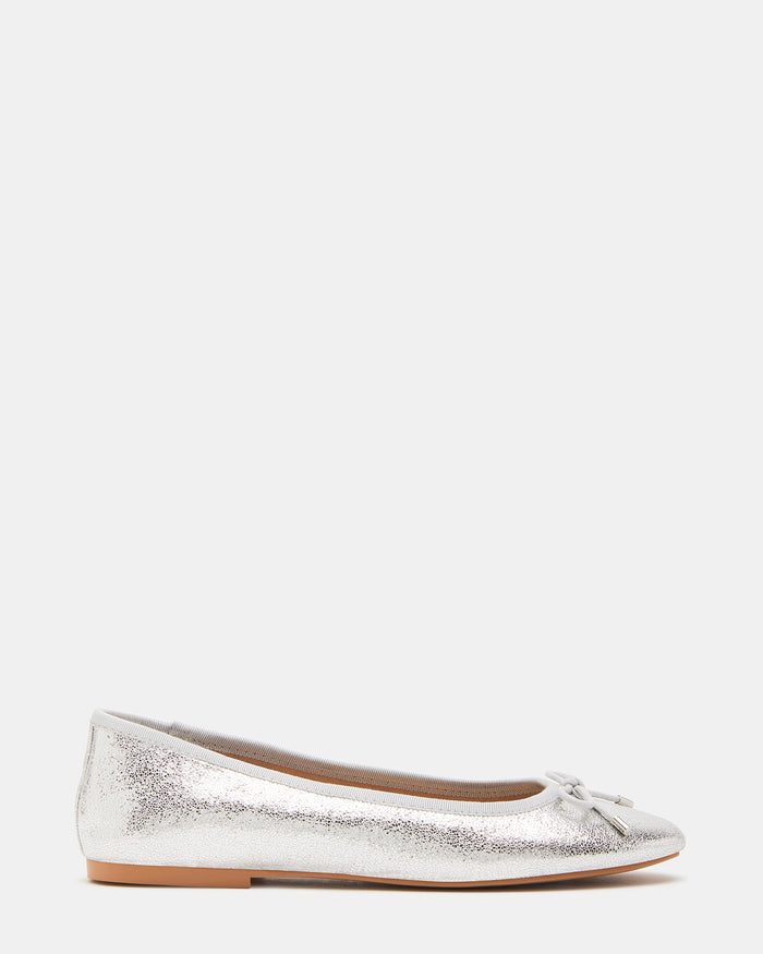 BENITA Silver Ballet Flat | Women's Flats | Steve Madden