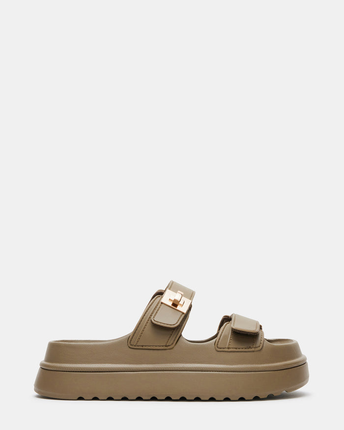 BIGSCHMONA JELLY Olive Women's Platform Slide Sandal | Steve Madden