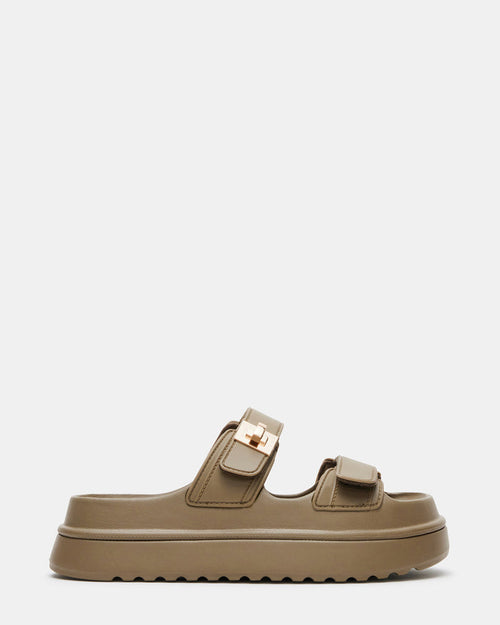 BIGSCHMONA JELLY Olive Women's Platform Slide Sandal | Steve Madden