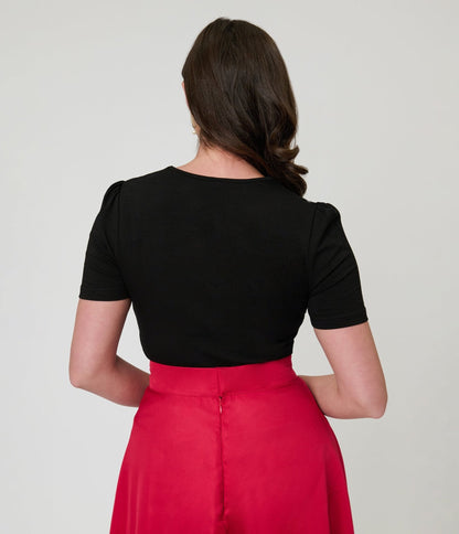 Black Cutout Cotton Top