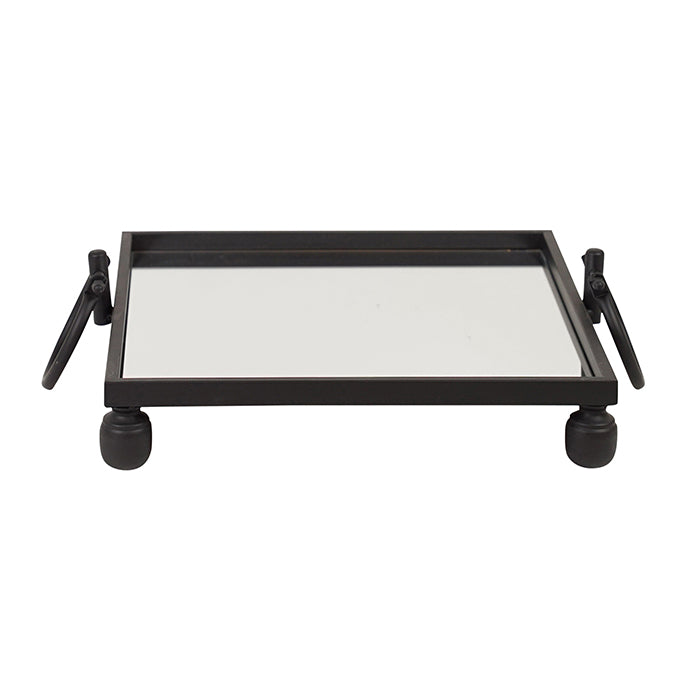 Black Iron Mirror Tray Square