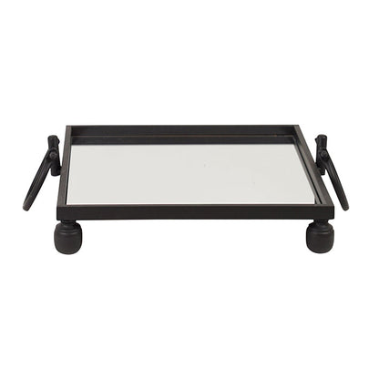 Black Iron Mirror Tray Square