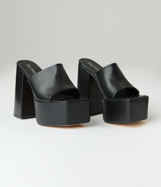 Black Leatherette Platforms