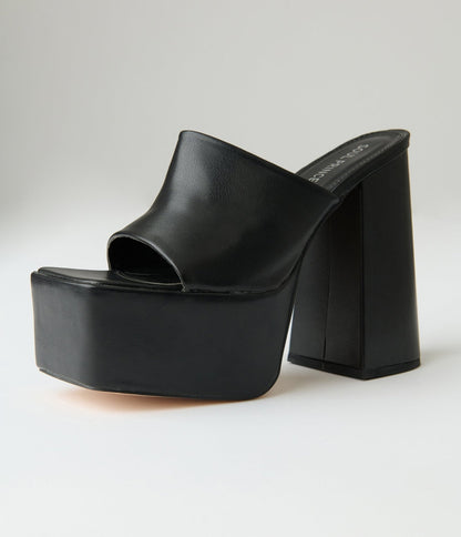 Black Leatherette Platforms