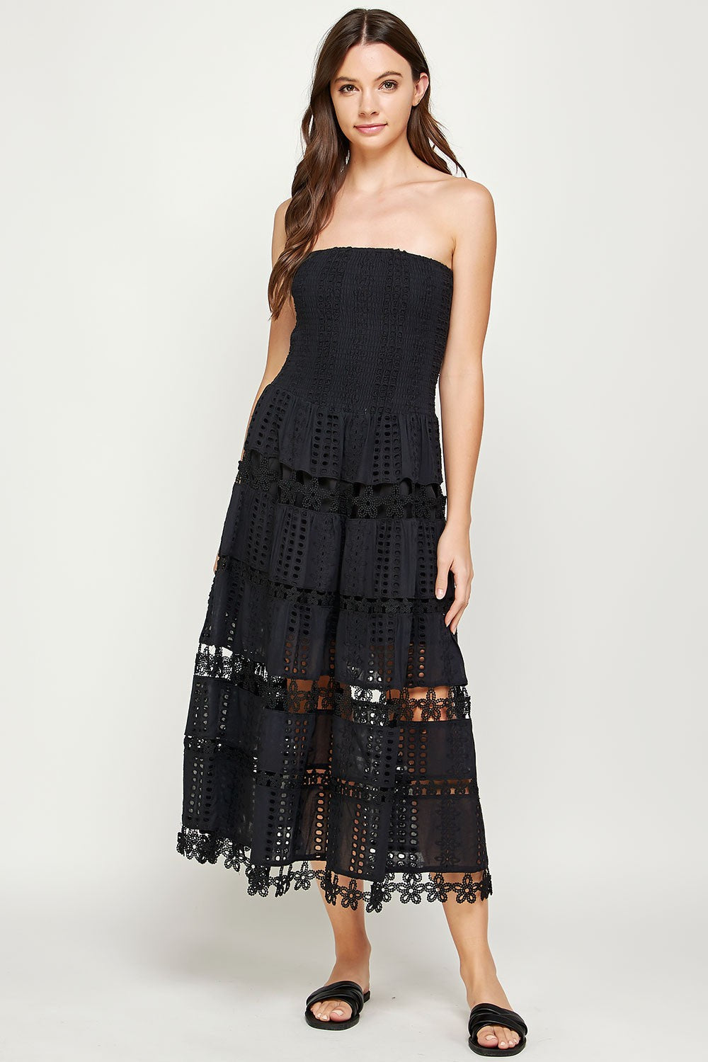 Beautiful Chaos Eyelet Lace Tube Dress