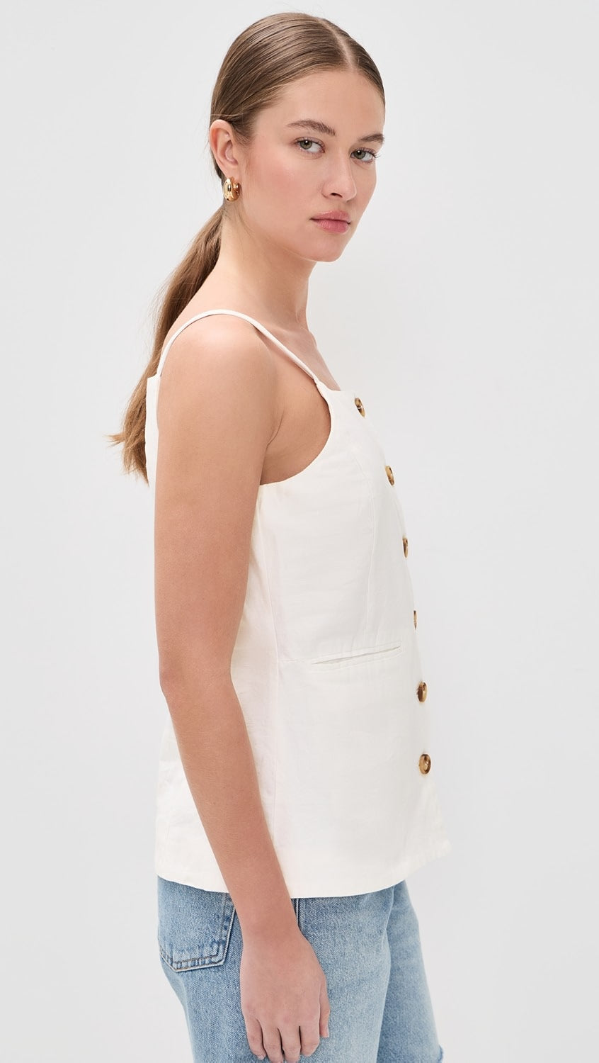 Blank NYC Cloud Burst Button Up Linen Top