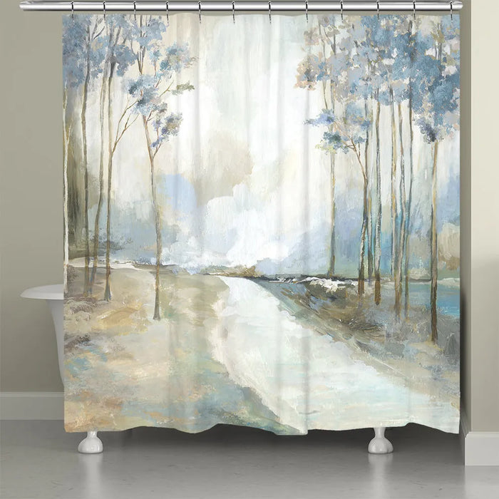 Blue Path Home Shower Curtain