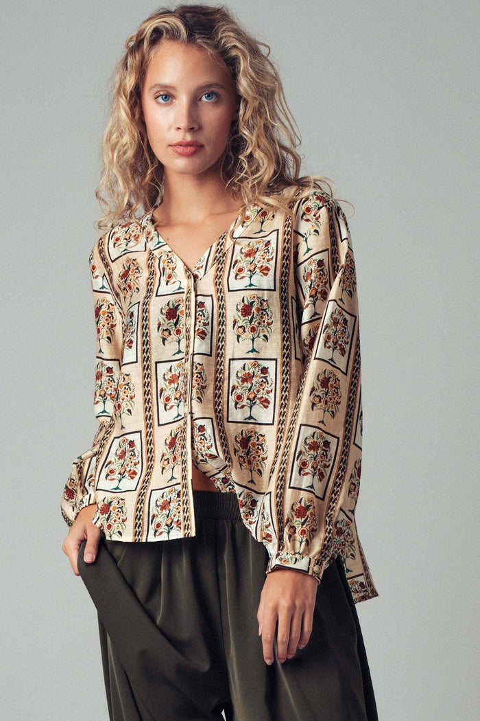 Bohemian Floral Frame  Blouse