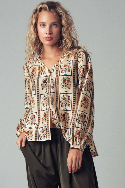 Bohemian Floral Frame  Blouse