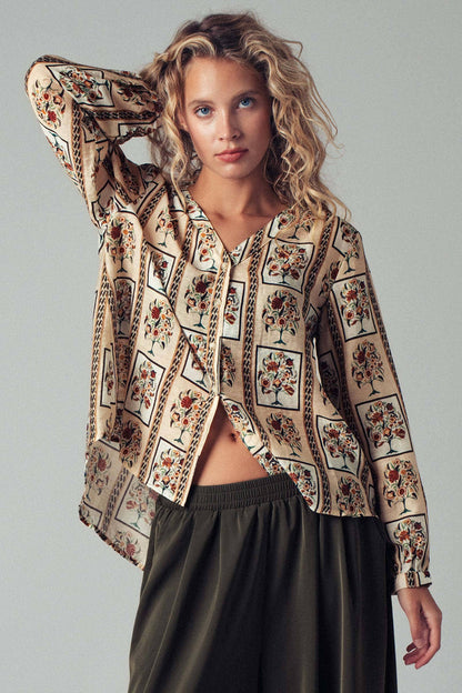 Bohemian Floral Frame  Blouse