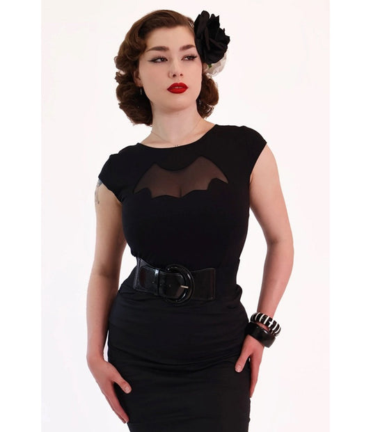 Bonsai Kitten Black Bat Cutout Top